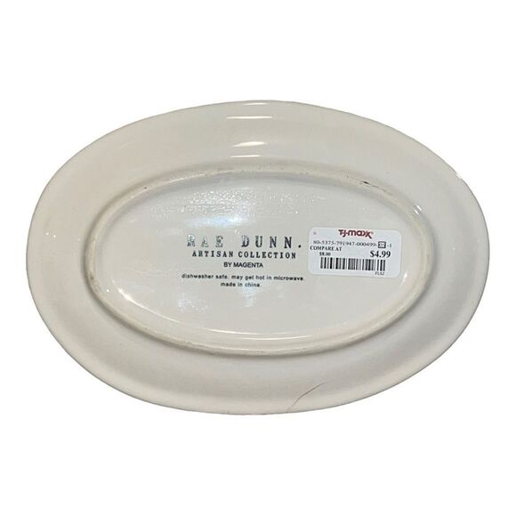 Rae Dunn Blueberries Ceramic Oval Dessert Appetizer Plate EUC - Picture 2 of 4